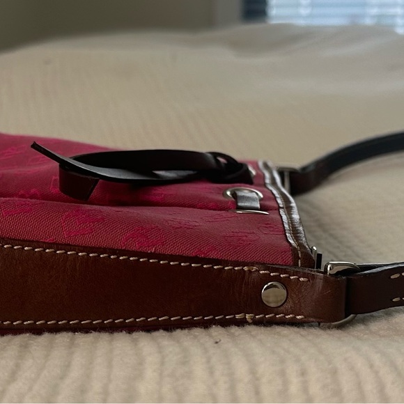 NWOT, Vintage Dooney & Bourke Tassel Top Shoulder Bag, Pink - Picture 5 of 12